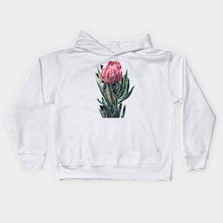 flower protea, watercolor picture Kids Hoodie